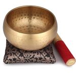 the healing store 6" pure Brass Sound Singing Bowl for stress relief Meditation Bowl,Tibetan Bowl Prayer Instrument With Stick 6 inch BROWN