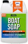 Premium Grade Boat Soap Marine Concentrate Cleaner Boat Wash Soap and Wax for Fresh and Salt Water Use Clean Fiberglass Boat Hulls Boat Cleaning Supplies RV Products 1 Gallon Boat Cleaner