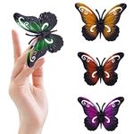 Karjiaja 4 PCS Metal Garden Butterfly Wall Art Hanging Butterfly Decoration Outdoor Garden Butterfly Ornaments Fence Hangers Butterfly Wall Sculptures for Indoor Sheds Walls Fences Home Patio Yards