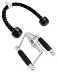 QWORK® Tricep Rope and V Rowing Handle for Gym Cable Machine, LAT Pull Down Attachments