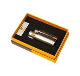 The Cigar Holder London Silver Cigar Lighter Triple Jet with Punch Cutter