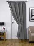 Emma Barclay – Blackout Door Curtain for Bedroom Thermal Insulated Woven Pencil Pleat Blackout Single Curtain Cali Collection (66” x 84” Inch)(Gray)