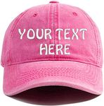 Custom Baseball Cap Name Text Word Embroidered Dad Hat. Unstructured Adjustable Metal Buckle Pink