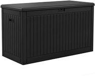 YITAHOME 260 Gallon Extra Large Deck Box, Double-Wall Resin Outdoor Storage Box with Flexible Divider for Patio Cushions Pool Supplies Garden Tools, 1000lbs Load Capacity, Lockable&Waterproof (Black)