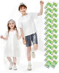 Hitituto Rain Ponchos Family Pack – Disposable Waterproof Poncho with Drawstring Hood, Lightweight & Breathable, Clear & Assorted Colors – Emergency Raincoat for Travel, Theme Parks, Concerts