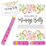 Baby Shower How Big is Mommys Belly Game with 24 Cards, 3 Pink Measuring Tapes, 1 Sign (28 Piece Set)