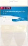 Smead Self-Adhesive Poly USB Flash Drive Pocket, 2"W x 3,5"H, Clear 6 per Pack (68150)