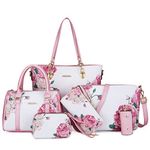 2E-youth Purses and Handbags for Women Satchel Shoulder Bags Tote Top Handle Bags (1c-pink&white)