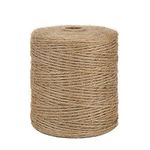 Tenn Well Natural Jute Twine, 984 Feet 2mm Jute Garden Twine, Brown Twine String for Arts and Crafts, Gardening, Gift Wrapping, Bundling, Recycling