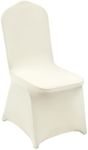 VEVOR Stretch Spandex Folding Chair Covers, Universal Fitted Chair Cover, Removable Washable Protective Slipcovers, for Wedding, Holiday, Banquet, Party, Celebration, Dining (50PCS Ivory White)