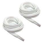 SHOESHINE Oval Shoe Laces Sport Shoelace Sneaker Shoe Laces - White Shoe Lace Perfect for Sports, Sneakers, Casual Shoes of Men & Women - QUANTITY: 2 Pair (4 Pcs)