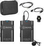 BOYA BY-WM4 K1 2.4GHz Wireless Lavalier Lapel Mic, Omnidirectional Microphone System Audio Recording with Easy Clip On, 3.5mm Plug for Canon Nikon Sony DSLR Camera, Camcorder, iPhone Huawei Smartphone