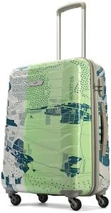 Skybags Medium ABS Trooper Size Hardshell Luggage (65 Cm) | Printed Luggage Inline Trolley Bag with 4 Wheels and Resetable Combination Lock | Unisex, Green