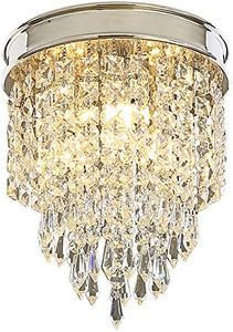 Pluslamp Mini Chandelier,Ceiling Lighting,Crystal Chandeliers,Crystal Ceiling lamp Flush Mount Ceiling Pendant Light for Closet Corridor Bedroom Living Room 3 Lights