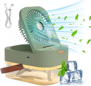 Verilux® 3 in 1 USB Plug Fan & Humidifier with LED Light, 2.5L Dual Spray, Foldable Desk Air Cooler with 3 Speeds, Quiet Design for Office, Bedroom, Travel, Perfect for Indian Climate