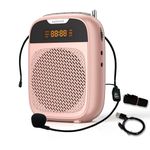 NORWII Mini Voice Amplifier Portable Rechargeable Bluetooth Speaker 4000mAh with Wired Microphone Headset PA System Personal Voice Amplifier for Teachers, Tour Guides, Meeting, Coaches (Rose Gold)