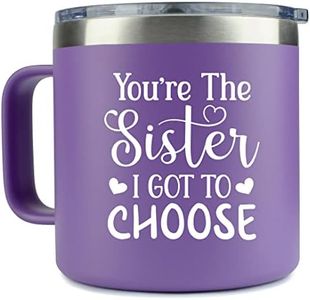 KLUBI Gifts for Best Friend – “You’re the Sister I Got to Choose” 14oz Purple Tumbler Mug -Cute Idea for Friendship, Long Distance, Bestie, Birthday, Present, Female, Hostess, BFF