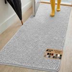 GORILLA GRIP Dog Doormat, Absorbent Doormats for Muddy Dogs Paws, 70x24 Machine Washable Soakstopper Rugs, Cleaner Floors, US Designed Pet Bed Door Mat, Indoor Entrance Pets Rug, Light Gray