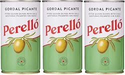 Perello Gordal Pitted Green Olives, 3 x 350g