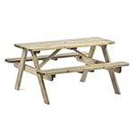 BrackenStyle Tiptree Wooden Picnic Bench - Durable Pub A Frame Picnic Table - Pressure Tanalised Treated Scandinavian Pine (140cm | 6 Person)