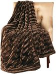 Collections Etc Striped Faux Mink Throw Blanket, 50L x 60W, Machine Washable