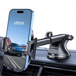 LOTUNY Phone Holders for Your Car [Upgraded] Car Phone Holder Mount Hands Free Universal Automobile Cradle for Dashboard Windshield, Compatible with iPhone Samsung Google and All Phones