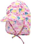 Brook + Bay Baby Sun Hat - Beach Hat, Summer Hat, Swim Hat for Baby Medium - Pink Dinosaurs