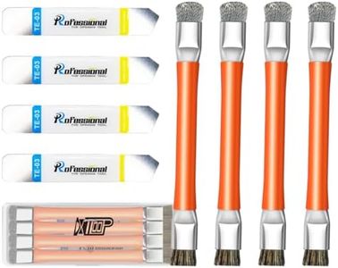 DXTTOOP 4 ESD Brushes Double-Headed & 4 Metal spudger kit Can Meet Your Simple Disassembly and Cleaning.It is Used for Mobile Phone,Keyboard,IC,PCB,CPU Computer Motherboard and Circuit Board (Orange)