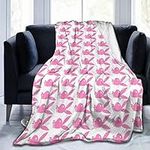 Pink Playboy Bunny Pattern Ultra-Soft Lightweight Blanket Flannel Throw Blanket 50"X40"