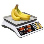 Price Computing Scale, Digital Food Commercial Scale, 66lb/30kg Electronic Counting Scale with RED LED, Lb/Kg/Oz Conversion for Retail Meat Fruit Produce