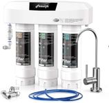 Frizzlife Under Sink Water Filter System with Brushed Nickel Faucet SP99-NEW, NSF/ANSI 53&42 Certified to Remove Lead, Chlorine, Odor & Bad Taste - 0.5 Micron, Quick Change, USA Tech Support