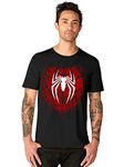 bluehaaat Men's Glow in Dark Spider Superhero man Graphics Printed Slim Fit Half Sleeve Cotton T-shirt (Black;Large)