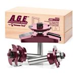 A.G.E. Series by Amana Tool MD508 Shaker Raised Panel Cabinet Door Making Carbide Tipped Router Bit Set with Back Cutter and 1/2-Inch Shank, 3-Piece