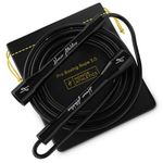 Honor Athletics | Pro Boxing Rope 3.0 | 5.3mm Jump Rope Indoor/Outdoor Adjustable For Boxing | Ultra-Durable, Non-Kinking TPU-PVC blend / Unbreakable Handles | Adjustable | Skipping Rope (Black Handles / Black Cord)