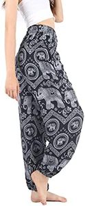 Boho Pants 2-Pocket Flowy Harem Pants Women for Yoga Travel Hippie Clothes