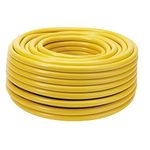 Draper 50m Garden Watering Hose | Reinforced with Polyester Yarn 12 mm Hose Pipe | 2mm Thickness Heavy Duty PVC Gardening Hose | Long reach | 56315 Yellow