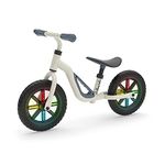 Chillafish Charlie Glow balance bike - Beige & White | Kids cycle with Light-up wheels | Carry handle | Adjustable Seat and Handlebar | Puncture-proof 10-inch Wheels | Toddlers 18-48 months