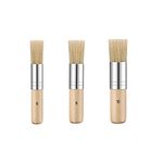 YIUIRUOI 3 Pieces Wooden Stencil Brush Set Natural Bristle Stencil Brushes Paint Wax Brush Art Painting Brushes for Oil Painting Watercolor Painting Stencil Project