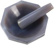 LAB4US Agate Mortar and Pestle Set ID 65mm Natural Agate Grinder for Lab Grinding Polished Brazilian Agate Internal Diameter 65mm, External Diameter 80mm; Depth 16mm; Hardness 7-7.2(65mm)