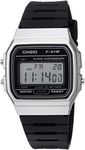 Casio Men's 'Classic' Quartz Metal and Resin Casual Watch, (Model: F91WM-7ACF), Black/Silver