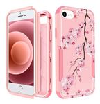 Pegmode for iPhone SE Case 2020/2022/3rd Generation, for iPhone 8/7 Case, Heavy Duty Protective Blossom Cute Phone Cover for Women Men Girls Boys Hard Cases for iPhone 7/8/SE