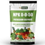 GACIL® Potassium Sulphate NPK 0-0-50 Fertilizer for Plants (K2SO4) | Water-Soluble Fertilizer plant growth supplement For All Types Of Gardening Plants & Agriculture Crops (250 g)