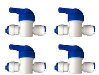 1/4" Inline TAP/Shut-Off Valve/Isolation Valve for 1/4" LLDPE Fridge Freezer/Reverse Osmosis Water Filter System Water Pipe TUBING (4 Pack)