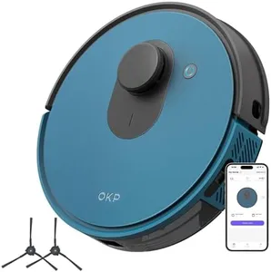OKP L1 Robot Vacuum with 4000Pa Suction Power 180min Runtime, LIDAR Navigation, Smart Mapping, APP/Voice/Remote Control, Self-Charging, Smart No-Go Zone, for Hard Floors Pet Hair and Carpets