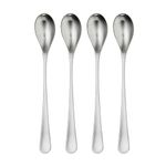 Robert Welch RW2 Satin Long Handled Spoon, Set of 4. Suitable for Latte, jam and ice Cream. Made from Stainless Steel. Dishwasher Safe.