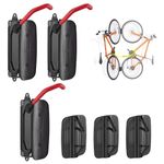 Mimoke Swivel Bicycle Wall Mount Vertical Bike Hanger- Bicycle Mount Wall for Garage - MTB & Road Bike (Red, Pack of 3)