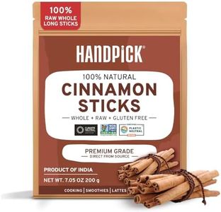 HANDPICK, Cinnamon Sticks (7 oz) 100% Raw, Non-GMO, Gluten-Free | Premium Quality | Resealable Ziplock Pouch | Perfect for Baking, Cooking & Beverages