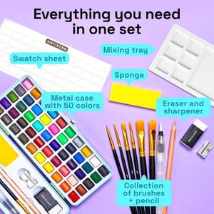 ARTISTRO Watercolour Paint Set – 24 Vibrant Colors, Portable Palette