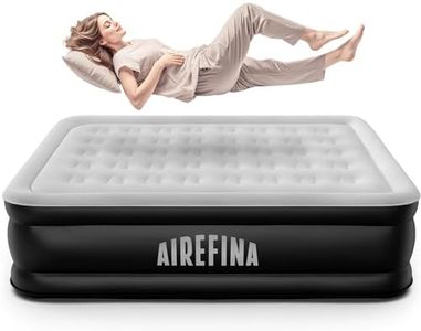 Airefina Air Mattress Queen with Built-in Pump, 18" Queen Blow Up Mattress, 3 Mins Inflation/Deflation Inflatable Mattress with Carrying Bag for Home, Guest, Camping, Durable Air Bed, colchon inflable