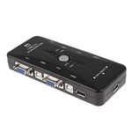 axGear HDMI KVM Switch 4 Port Auto Hotkey USB 2.0 with 4 Set Cable Remote Control